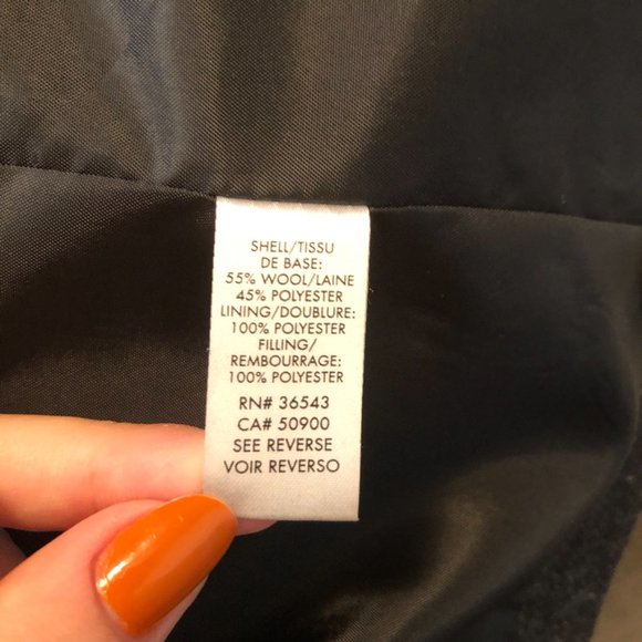 Calvin Klein Charcoal Wool Layered Hoodie Car Coat Overcoat Zip Closure - Picture 7 of 13